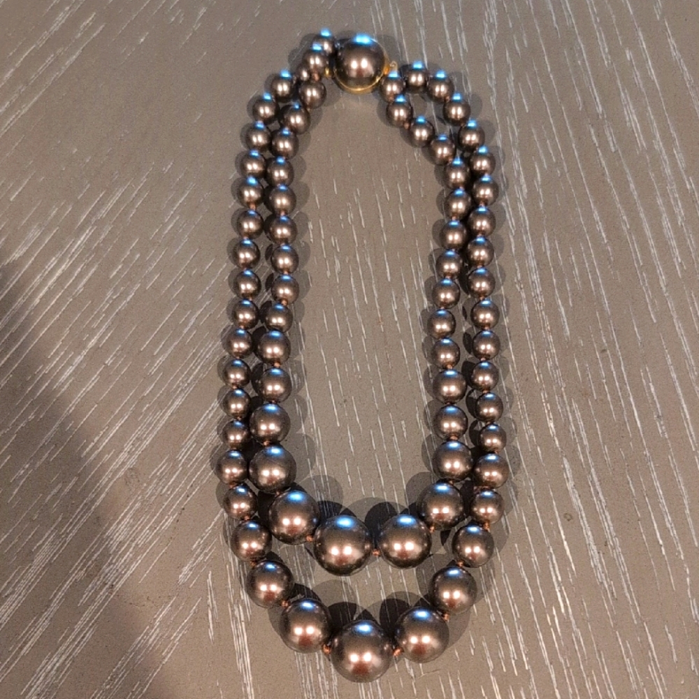 Warm Retro Double Stranded Beaded Necklace